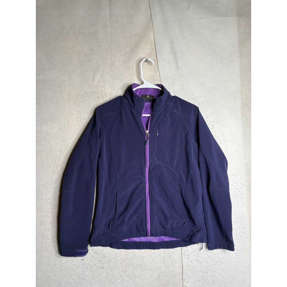 Double Diamond Womens Softshell Fleece Lined Jacket Navy Purple TR-CC4SS62 S